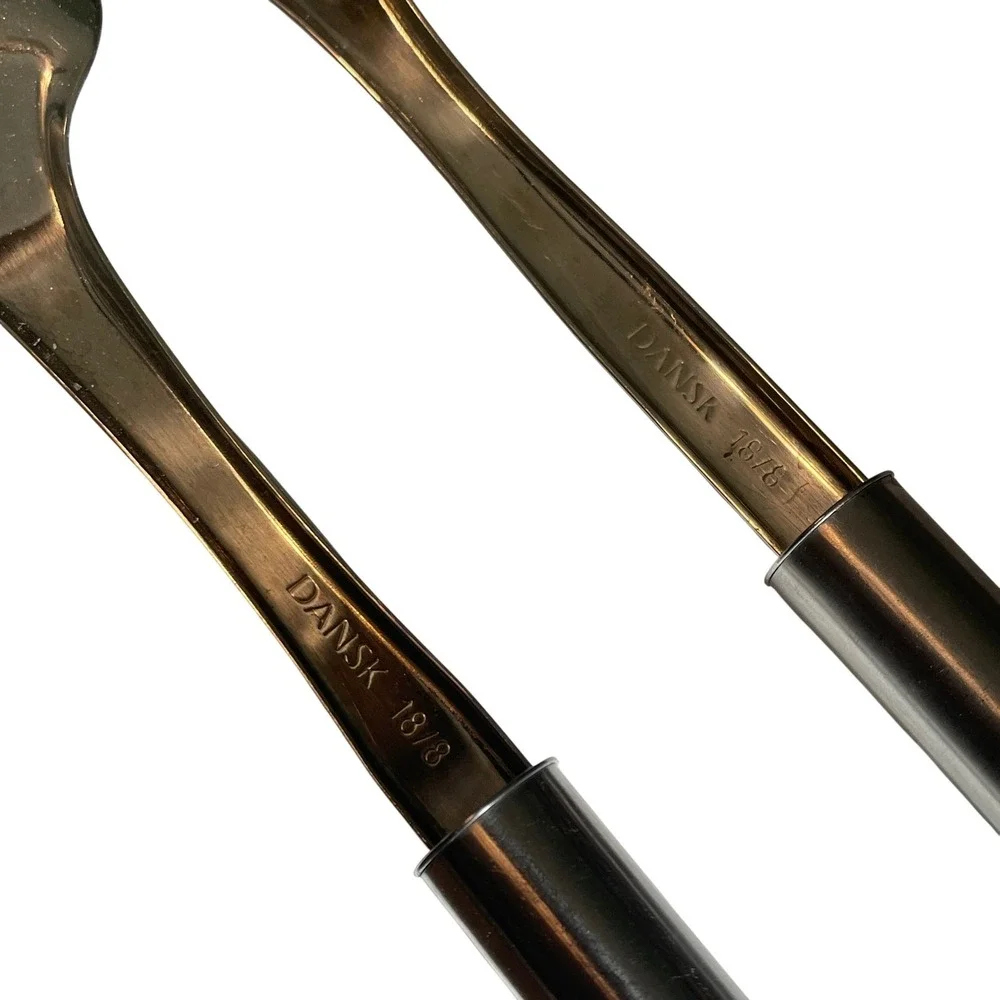 Dansk 18/8 Stainless Steel Salad Serving Spoon and‎ Fork Set Silver 11.5 Inch